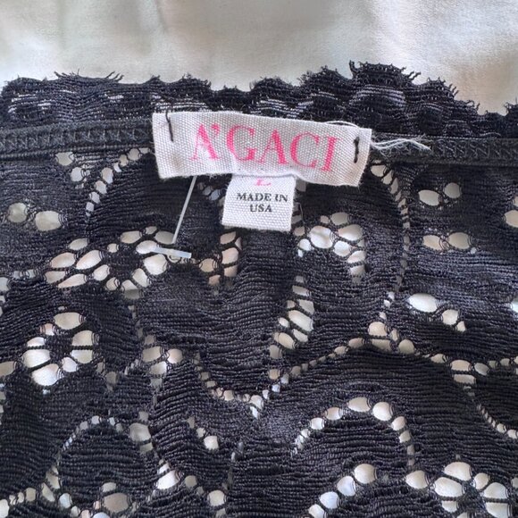 A’Gaci Black Lace Long Sleeve Bodysuit – Size L, Never Worn - Picture 4 of 5